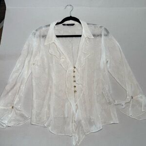 Zara Cream Textured Blouse